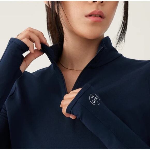 Allbirds Women's Natural Run Mid Layer Quarter Zip Active Top Size XS Navy NWT - Picture 3 of 10